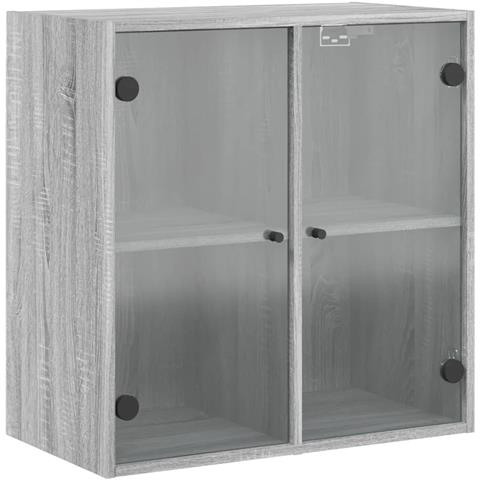 Mobile A Muro Con Ante In Vetro Grigio Sonoma 68x37x68,5 Cm - Foto 2