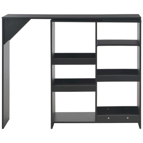 Tavolo Da Bar Con Scaffale Mobile Nero 138x39x110 Cm - Foto 1