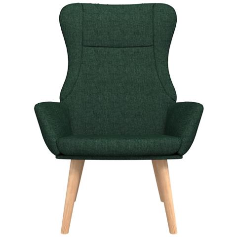 Poltrona Relax Verde Scuro In Tessuto - Foto 2