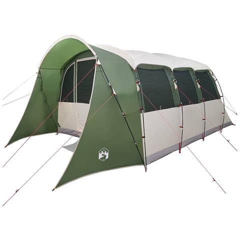 Tenda Familiare con Finestre Tunnel Verde per 8 Persone Impermeabile - Foto 1
