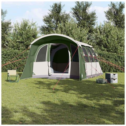 Tenda Familiare con Finestre Tunnel Verde per 8 Persone Impermeabile - Foto 2