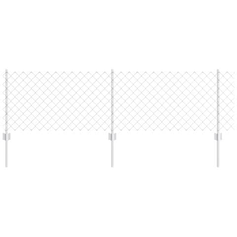 Recinzione a Maglie Metalliche con 22 Post in Argento 0.6x25 m Acciaio - Foto 1