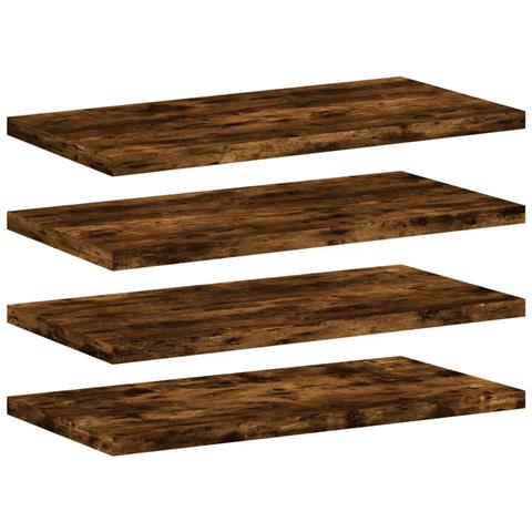 Mensole Parete 4pz Rovere Fumo 40x20x1,5 cm Legno Multistrato - Foto 1