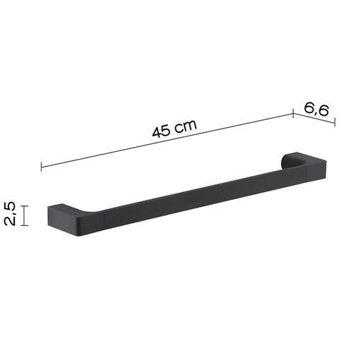 Portasalviette 45 Cm Da Muro In Ottone E Cromall Pi21-45 Serie Pirenei Nero Opaco - Foto 2