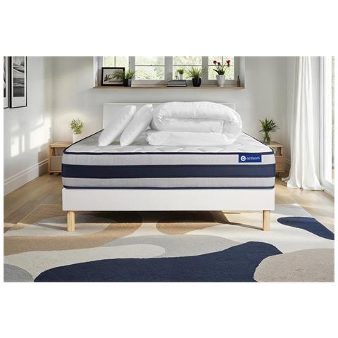 Pacchetto Letto Completo - Materasso 200x200cm + Box Spring Con Doghe (kit) + 2 Cuscini + Piumino - Actiflex Ergo - Foto 1