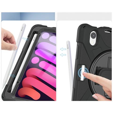 Custodia Per Ipad Mini 6 8,3” Con Supporto E Alloggiamento Per Stilo Nera - Foto 2