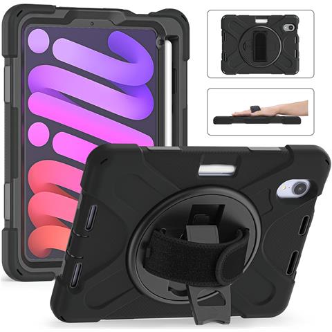 Custodia Per Ipad Mini 6 8,3” Con Supporto E Alloggiamento Per Stilo Nera - Foto 1