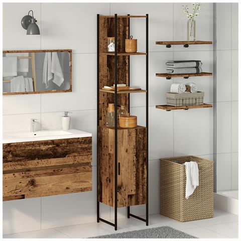 Mobile da Bagno in Legno Vecchio 33x33x185,5 cm Legno Ingenerizzato - Foto 2