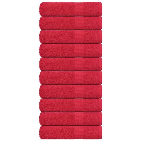 Asciugamani 10 pz Rossi 50x100 cm 360 g/m² 100% Cotone - Foto 1