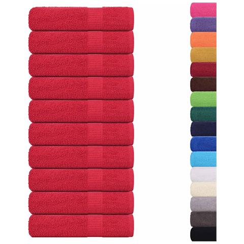 Asciugamani 10 pz Rossi 50x100 cm 360 g/m² 100% Cotone - Foto 2