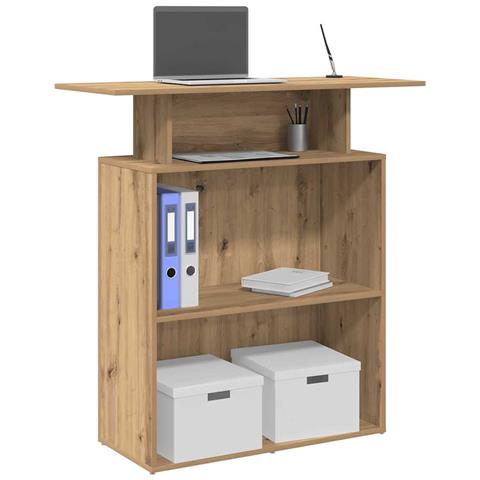 Banco Reception Rovere Artigianale 100x40x104 cm in Truciolato - Foto 2