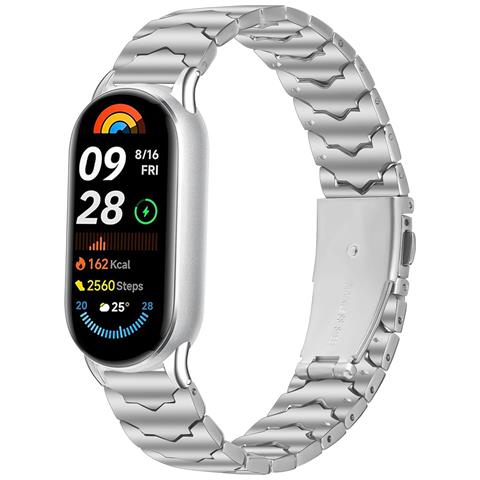 Cinturino Batman In Acciaio Inossidabile Compatibile Con Xiaomi Mi Band 8/9/10 - Argento - Foto 1