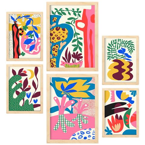 Set Di 6 Stampe Fate Del Redentore In Fiore, Dipinti Decorativi Estetici Astratti Per Il Tuo Soggiorno Di Casa A3 & A4 Telaio In Legno Chiaro - Foto 1