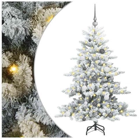 Albero di Natale Artificiale con Rami Pieghevoli Bianco 150 cm - Foto 1