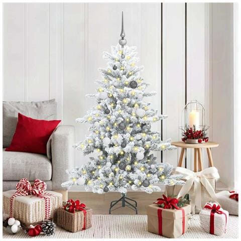 Albero di Natale Artificiale con Rami Pieghevoli Bianco 150 cm - Foto 2