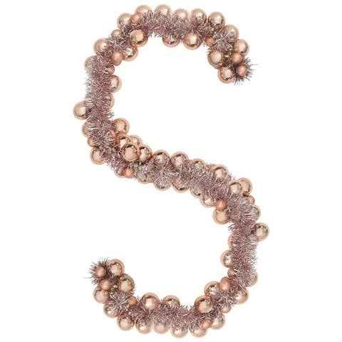 Ghirlanda di Palline di Natale Oro rosa 186 cm Polistirolo - Foto 1