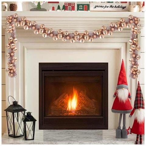 Ghirlanda di Palline di Natale Oro rosa 186 cm Polistirolo - Foto 2