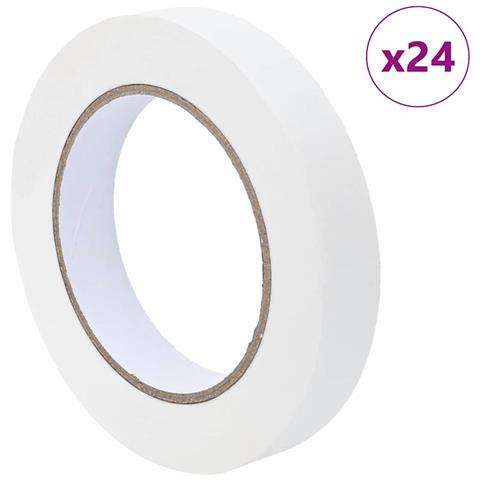 Nastri Adesivi per Pittori 24 pcs Bianco 19mm x 50m Carta - Foto 1