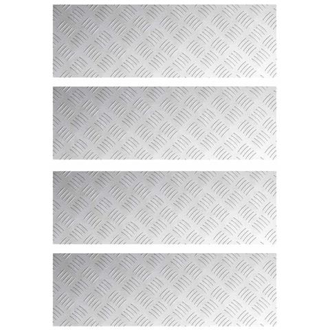 Dischi Quadrati 4 pcs Argento 75 x 25 cm Alluminio - Foto 1