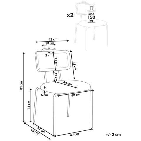 Set Di 2 Sedie Da Pranzo Adel Marrone - Foto 8