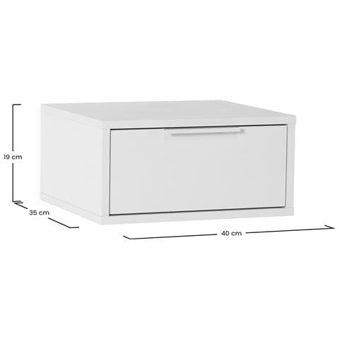 Set Di 2 Comodini Sospes Auri 1 Cassetti Colore Bianco - Foto 7