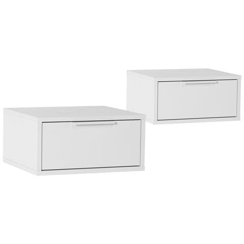 Set Di 2 Comodini Sospes Auri 1 Cassetti Colore Bianco - Foto 1
