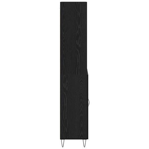 Credenza 2 pcs Rovere Nero Legno multistrato - Foto 9
