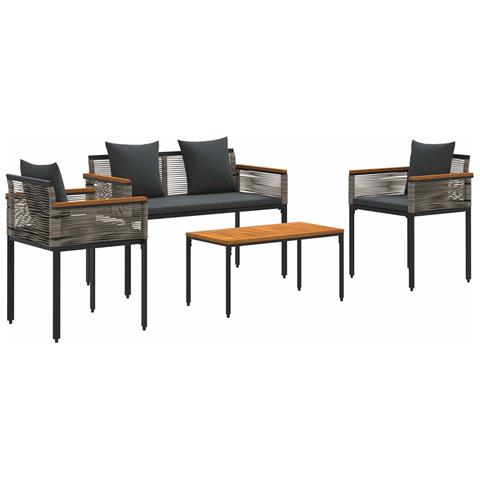 Set di Mobili da Esterno 4 pcs Grigio e Grigio Scuro - Foto 1