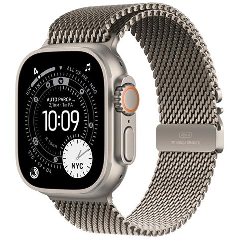 Watch Ultra 3 GPS + Cellular 49mm Cassa Titanio Naturale con Loop in maglia Milanese Titanio - Medium - Foto 1