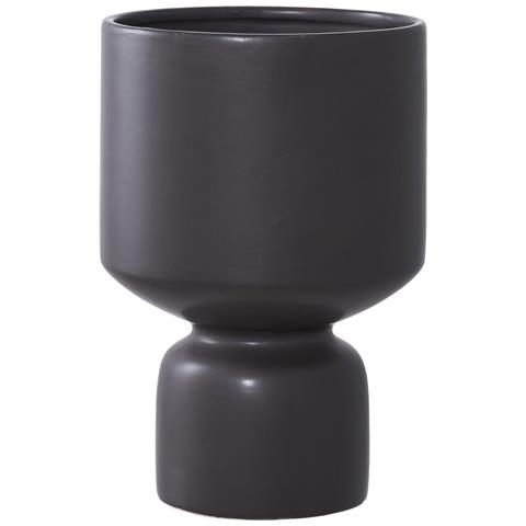 Portavaso In Ceramica Nera Vikasa Home Ø15x23,5 Cm - Foto 1