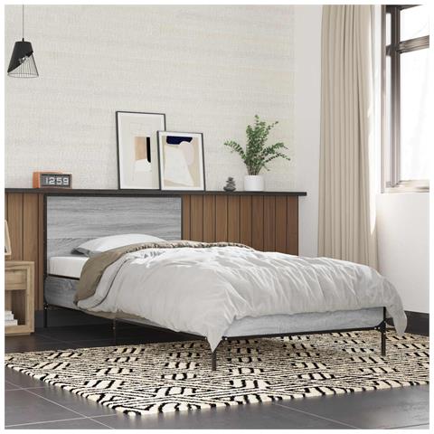 Struttura letto con testata Sonoma grigio 80 x 200 cm - Foto 2