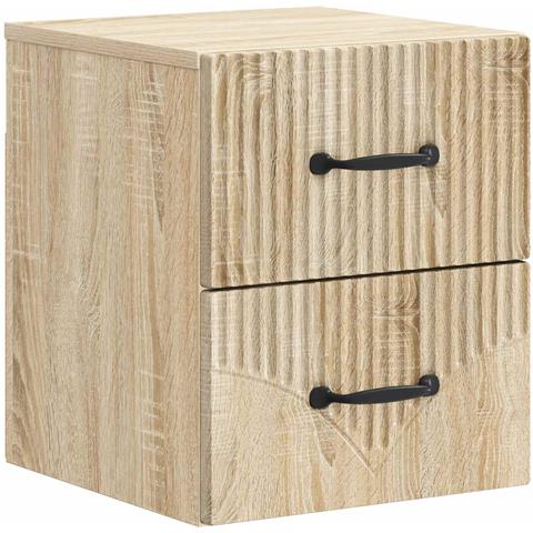 Mobiletto da notte a muro Rovere Sonoma 34,5 x 33 x 40 cm - Foto 1