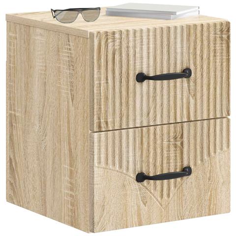 Mobiletto da notte a muro Rovere Sonoma 34,5 x 33 x 40 cm - Foto 2