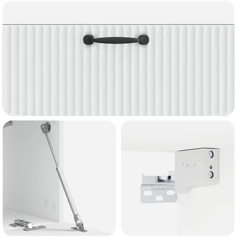 Mobile Porta TV da Muro Bianco 98 x 31 x 30 cm - Foto 9
