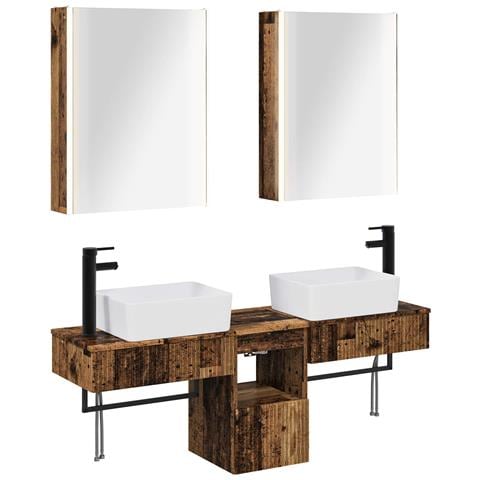 Set di Armadi da Bagno 5 pcs Legno antico 53 x 15,5 x 70 cm - Foto 1