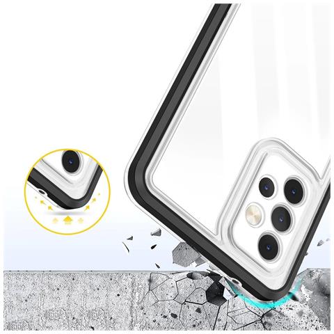Custodia Trasparente 3in1 Per Samsung Galaxy A73, Cover Frame Gel Nera - Foto 1