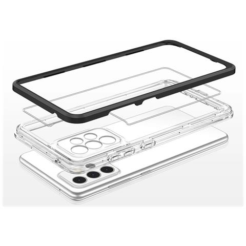 Custodia Trasparente 3in1 Per Samsung Galaxy A73, Cover Frame Gel Nera - Foto 6