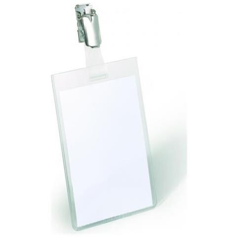 conf. 25 Badge verticale PVC con clip in metallo 8002-19 - Foto 2