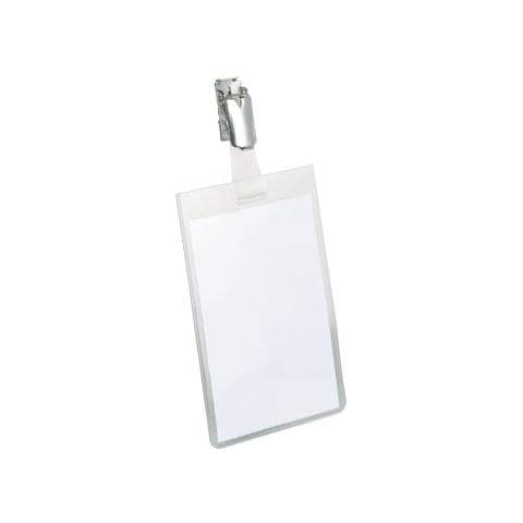conf. 25 Badge verticale PVC con clip in metallo 8002-19 - Foto 1