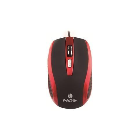 Mouse Ottico Usb 800-1600dpi 6 Tasti + Rotella Rivestimento In Gomma Colore Nero Rosso - Foto 1