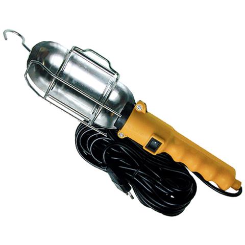 Portalampada ""ce"" (220 Volt / 60 Watt) Con Griglia Semimobile Per La Protezione Della Lampada, Gancio Per Appendere, Impugnatura Ergonomica In Materiale Termoplastico Con Pulsante Di Accensione, Manico Ad Alta Resistenza Agli Urti. Cavo Mt. 5 - Foto 1