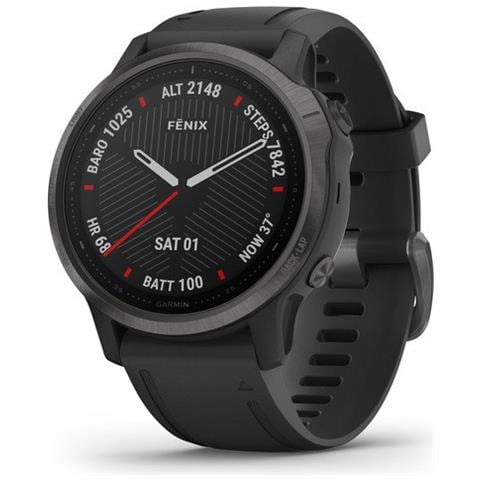 Sportwatch Fenix 6S Sapphire 42mm Display 1.2" 32GB Bluetooth GPS Cardiofrequenzimetro Grigio Carbonio e Nero  - Foto 1