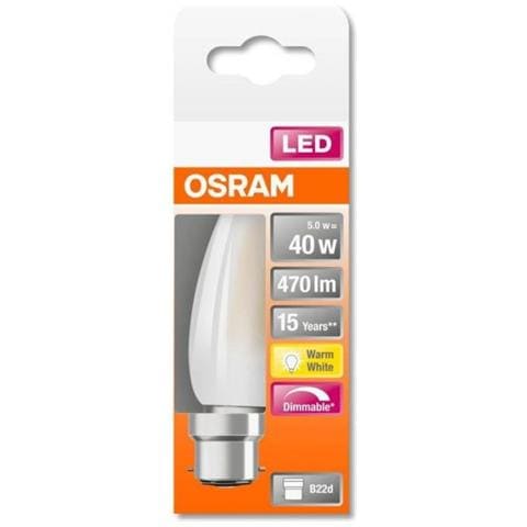 Lampadina Led Fiamma Variabile In Vetro Satinato - 4.4w Equivalente 40w B22 - Bianco Caldo - Foto 1