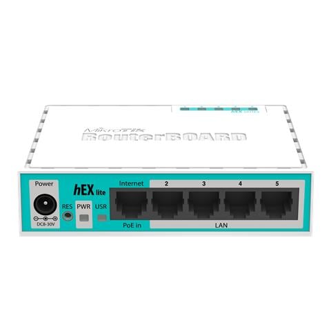 hEX lite, Ethernet (RJ-45) , Bianco, DC, RouterOS - Foto 1