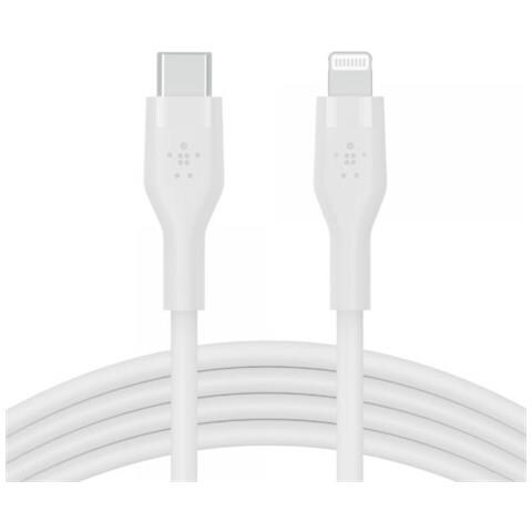 CAVO IN SILICONE DA USB-C A LIGHTNING 3M - BIANCO - Foto 2