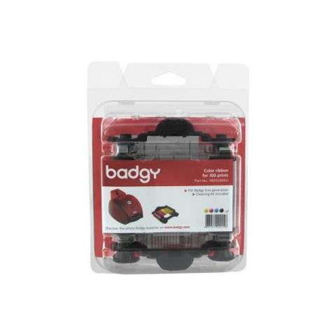 1 Ribbon + 1 Cleaning Kit Ymcko Color 100 Prnt F / badgy 1 Old Gen - Foto 1