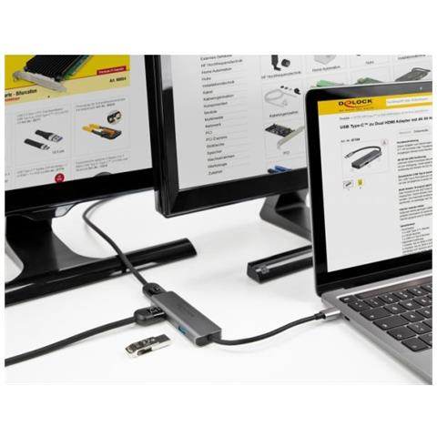 87780 Replicatore Di Porte E Docking Station Per Notebook Cablato Usb 3.2 Gen 1 (3.1 Gen 1) Type-c Grigio - Foto 2