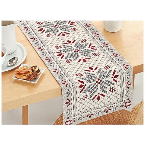 Tovaglia Copritavolo Centrino Runner Tavola Tirolese Montagna Baita Tricot 40x130 Tricot - Foto 6