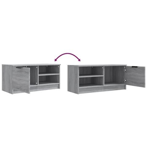 Mobile Tv Grigio Sonoma 80x35x36,5 Cm In Legno Multistrato - Foto 2