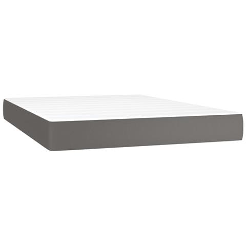 Materasso A Molle Grigio 140x190x20 Cm In Similpelle - Foto 1